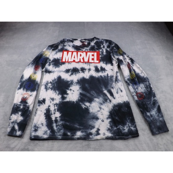 Marvel Other - Marvel Tie Dye Long Sleeve Shirt Men's Size M Black/White/Multi  Super Heroes‎